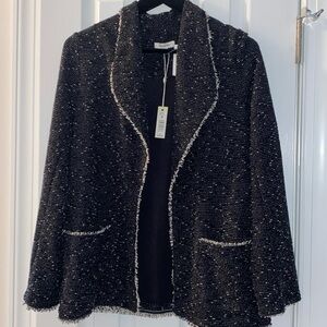 Max Studio Tweed Drape Jacket with Pockets Women's Size M